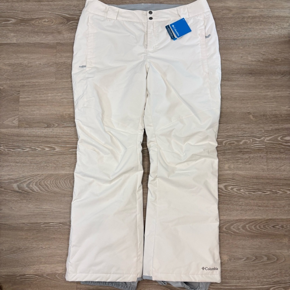 Columbia Womens Bugaboo II White Snow Cargo Pants Wayerproof sz 1X
